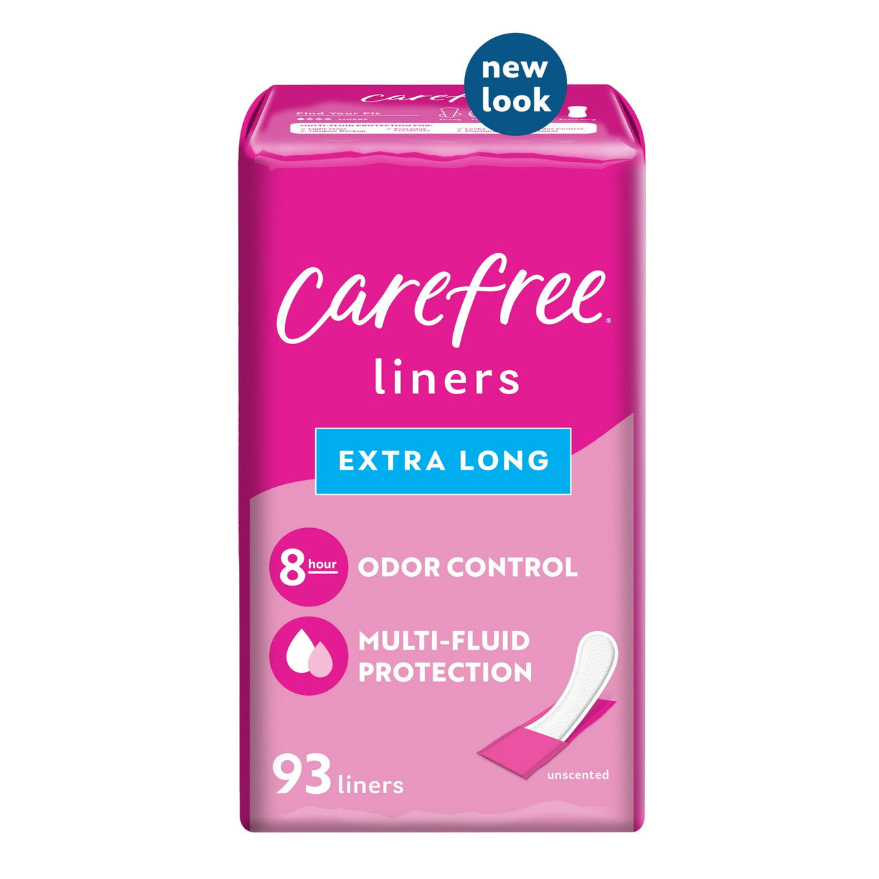 Carefree Acti Fresh Extra Long Daily Liners, Unscented, 93 Ea